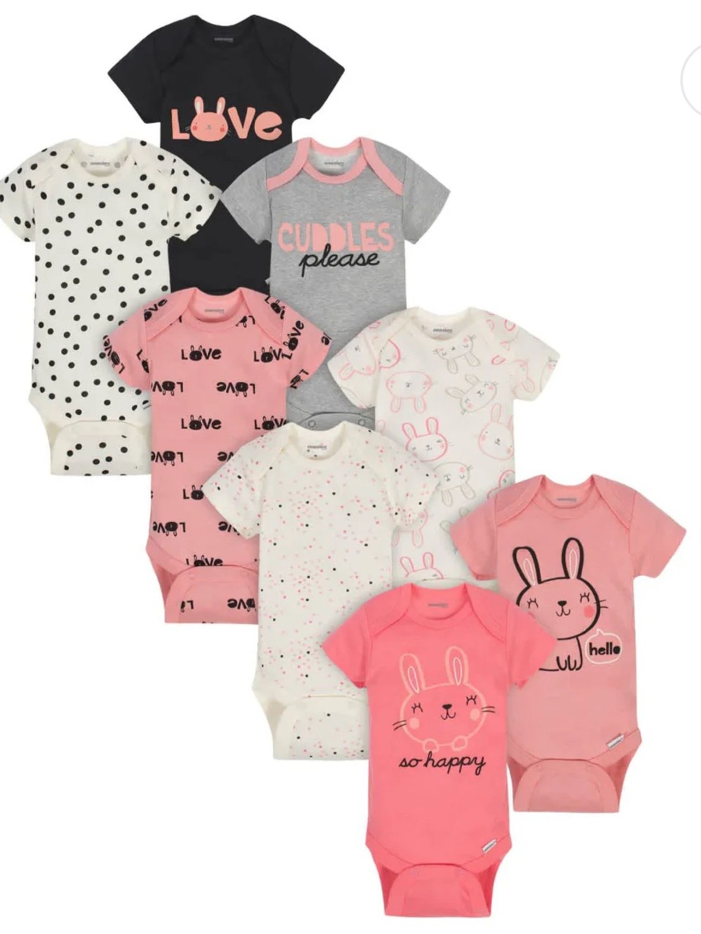 8-Pack Baby Girls onesies